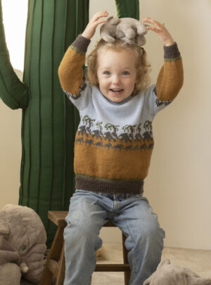 Elefant genser - Viking Design 2401-3 Kit - 2 - 12 år - Viking Baby ull, fra Viking