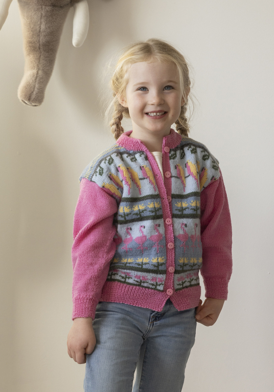 Flamingo cardigan - Viking Design 2401-5 Kit - 2 - 12 år - Viking Baby ull, fra Viking Flamingo cardigan - Viking Design 2401-5 Kit - 2 - 12 år - Viking Baby ull, fra Viking