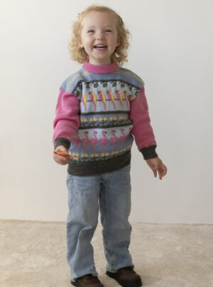 Flamingo genser - Viking Design 2401-6 Kit - 1 - 10 år - Viking Baby ull, fra Viking