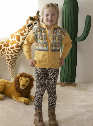 Løve cardigan - Viking Design 2401-2 Kit - 2 - 10 år - Viking Baby ull, fra Viking