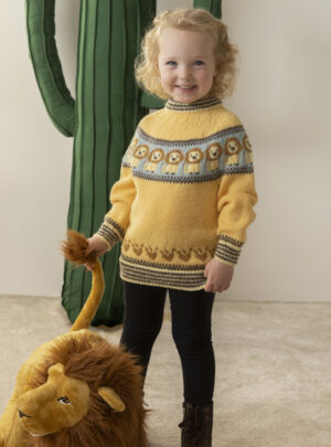 Løve genser - Viking Design 2401-1 Kit - 2 - 12 år - Viking Baby ull, fra Viking