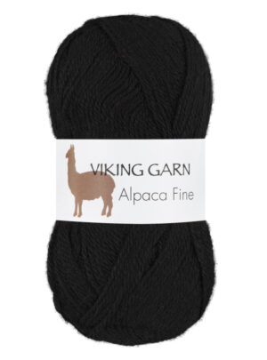 Viking Alpaca Fine 605 Sort, Alpaca / Merino uld, fra Viking