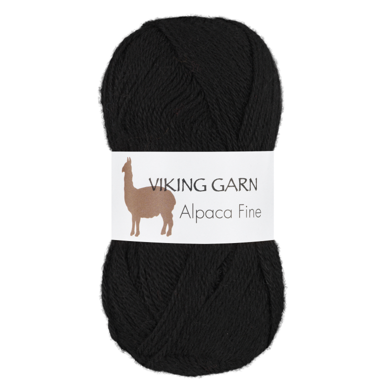 Viking Alpaca Fine 605 Sort, Alpaca / Merino uld, fra Viking Viking Alpaca Fine 605 Sort, Alpaca / Merino uld, fra Viking