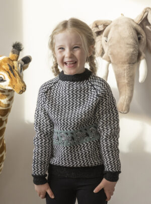 Zebra genser - Viking Design 2401-11 Kit - 1 - 12 år - Viking Baby ull , fra Viking