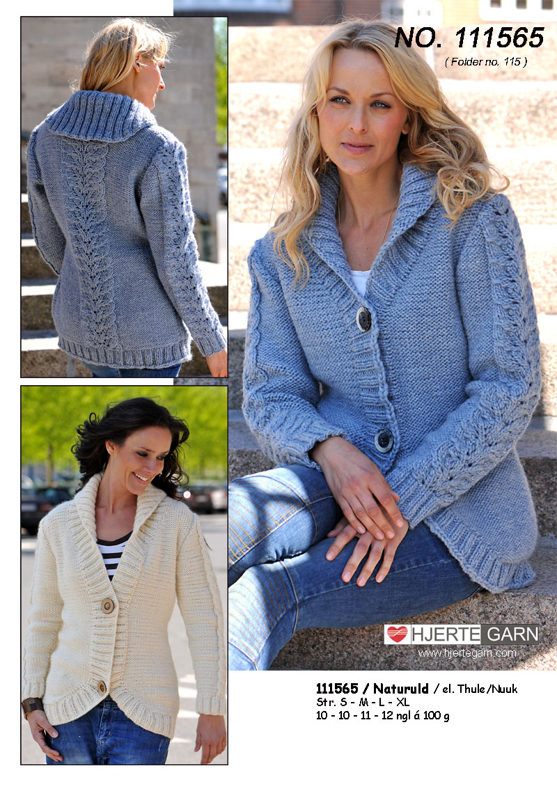 Cardigan med sjalskrave nr 111565 S Cardigan med sjalskrave nr 111565 S
