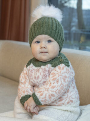 Filippa genser og hue - Viking Design 2506-8 Kit - 1 - 24 mdr - Viking Baby ull, fra Viking