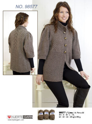 Trøje med hulbort og snoninger nr 98577 S