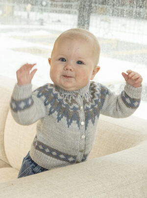 oldefar cardigan - Viking Design 2506-9 Kit - 0 - 24 mdr - Viking Baby ull, fra Viking
