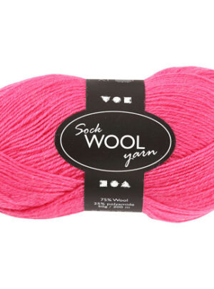 Strømpegarn, L: 200 M, pink, 50g/ 1 ngl.