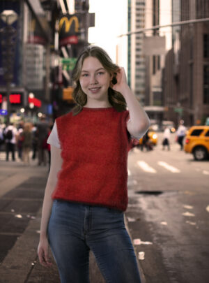 "Clara" Vest med rund hals - Viking Design 2025-1i Kit - XS-XXL - Viking Kid-Silk, fra Viking