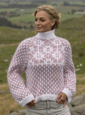 "Hulda" Genser - Viking Design 2519-1B Kit - XS-XXXL - Viking Alpaca Bris, fra Viking