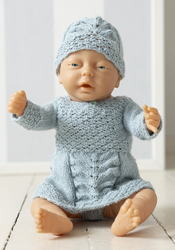 Julie dukkekjole, hue og trusse - Viking Design 2607-11 Kit - baby born - Viking Alpaca Lille Storm, fra Viking Julie dukkekjole, hue og trusse - Viking Design 2607-11 Kit - baby born - Viking Alpaca Lille Storm, fra Viking