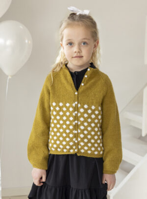 Olivia cardigan - Viking Design 2607-14A Kit - 1 - 12 år - Viking Alpaca Lille Storm, fra Viking