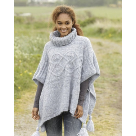 Alanna by DROPS Design - Poncho Strikkeopskrift str. S/M - XXXL Alanna by DROPS Design - Poncho Strikkeopskrift str. S/M - XXXL