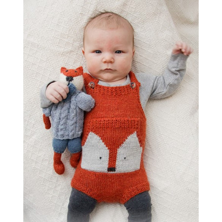 Baby Fox Onesie by DROPS Design - Baby Bodystock Strikkeopskrift Str. Præmatur - 3/4 år Baby Fox Onesie by DROPS Design - Baby Bodystock Strikkeopskrift Str. Præmatur - 3/4 år
