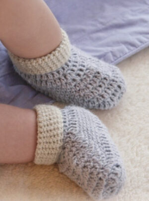 Baby Steps by DROPS Design - Baby Tøfler Hækleopskrift str. 0/1 mdr - 3/4 år