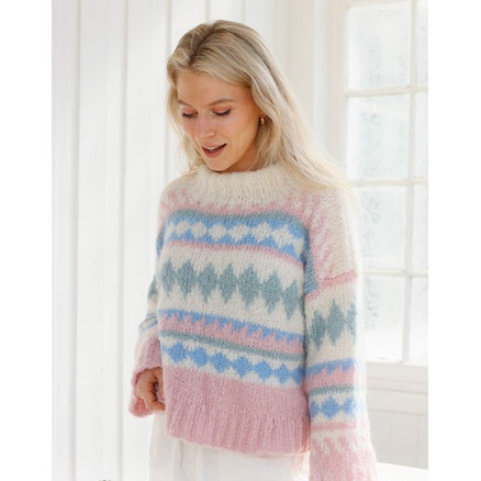 Berries and Cream Sweater by DROPS Design - Bluse Strikkeopskrift str. XS - XXXL Berries and Cream Sweater by DROPS Design - Bluse Strikkeopskrift str. XS - XXXL
