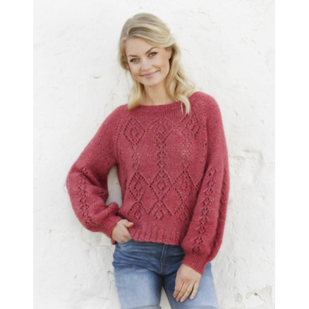 Berry Diamond by DROPS Design - Bluse Strikkeopskrift str. S - XXXL Berry Diamond by DROPS Design - Bluse Strikkeopskrift str. S - XXXL