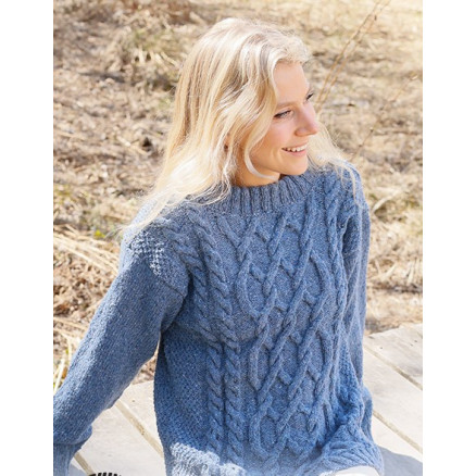 Blue Diamond by DROPS Design - Bluse Strikkeopskrift str. S - XXXL Blue Diamond by DROPS Design - Bluse Strikkeopskrift str. S - XXXL