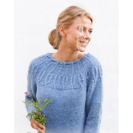 Blue Peacock by DROPS Design - Bluse Strikkeopskrift str. S - XXXL Blue Peacock by DROPS Design - Bluse Strikkeopskrift str. S - XXXL