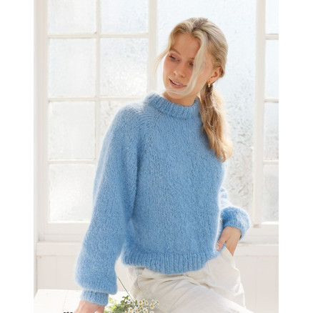Blueberry Cream Sweater by DROPS Design - Bluse Strikkeopskrift str. S - XXXL Blueberry Cream Sweater by DROPS Design - Bluse Strikkeopskrift str. S - XXXL