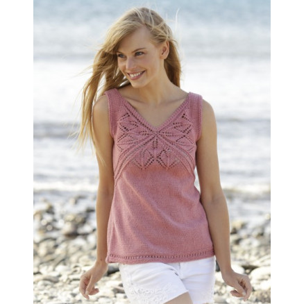 Butterfly Heart Top by DROPS Design - Top Strikkeopskrift str. S - XXXL Butterfly Heart Top by DROPS Design - Top Strikkeopskrift str. S - XXXL