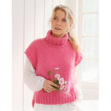 Cherry Sorbet Vest by DROPS Design - Vest Strikkeopskrift str. S - XXXL Cherry Sorbet Vest by DROPS Design - Vest Strikkeopskrift str. S - XXXL