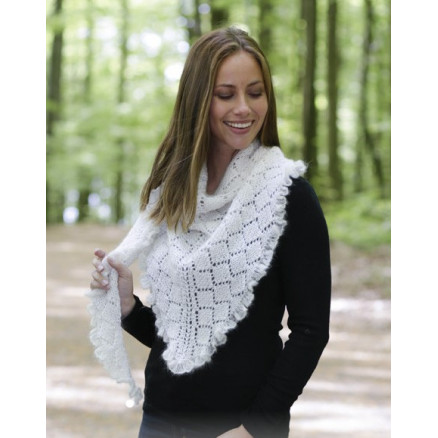 Chill and Frills by DROPS Design - Sjal Strikkeopskrift 188x56 cm Chill and Frills by DROPS Design - Sjal Strikkeopskrift 188x56 cm