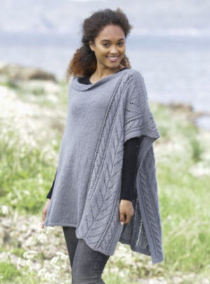 Cloudy Day by DROPS Design - Poncho Strikkeopskrift str. S/M - XXXL