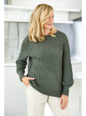 Cool Wool Sweater af Lana Grossa - Sweater med Rundt Bærestykke Str. 36/38 - 48/50