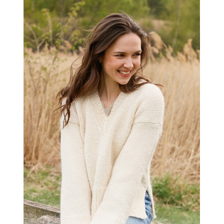 Country Cream by DROPS Design - Bluse Strikkeopskrift str. S - XXXL Country Cream by DROPS Design - Bluse Strikkeopskrift str. S - XXXL