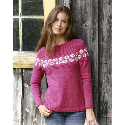 Daisy Delight by DROPS Design - Bluse Strikkeopskrift str. S - XXXL Daisy Delight by DROPS Design - Bluse Strikkeopskrift str. S - XXXL