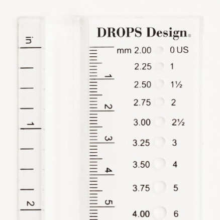 Drops Design Strikkepindemåler 2.00 til 12.00 mm (0 til 17 US) Drops Design Strikkepindemåler 2.00 til 12.00 mm (0 til 17 US)