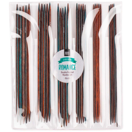 Drops Pro Romance Strømpepindesæt 20 cm birketræ 2,5-5 mm 6 størrelser Drops Pro Romance Strømpepindesæt 20 cm birketræ 2,5-5 mm 6 størrelser