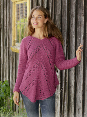Flora Viola by DROPS Design - Bluse Hækleopskrift str. S - XXXL