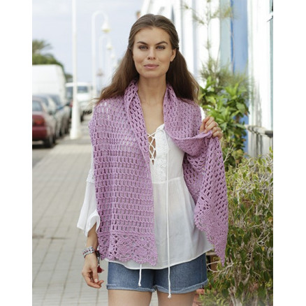 French Lavender by DROPS Design - Stola Hækleopskrift 157x36 cm. French Lavender by DROPS Design - Stola Hækleopskrift 157x36 cm.