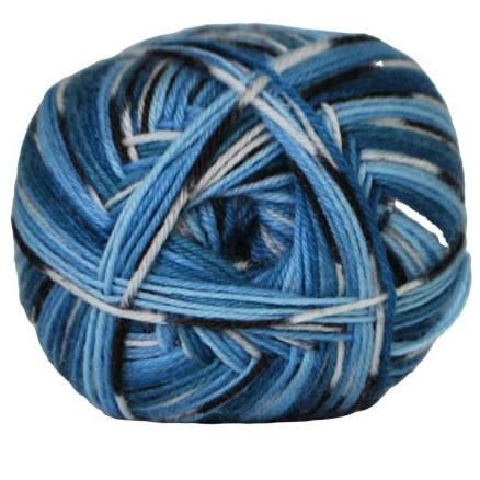 Hjertegarn Aloe Sockwool Strømpegarn 5090 Blå/Hvid/Sort Hjertegarn Aloe Sockwool Strømpegarn 5090 Blå/Hvid/Sort