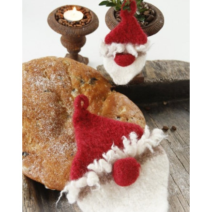 Ho Ho Ho! by DROPS Design - Filtede Nisse Grydelapper Strikkeopskrift 13x7 - 23x17 cm Ho Ho Ho! by DROPS Design - Filtede Nisse Grydelapper Strikkeopskrift 13x7 - 23x17 cm