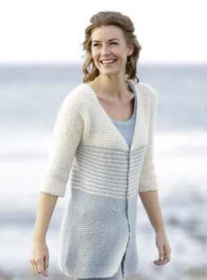 Irish Sea Cardigan by DROPS Design - Jakke Strikkeopskrift str. S - XXXL