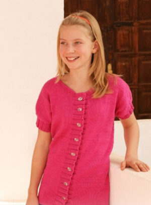 Jolie Cherie Kids by DROPS Design - Jakke Strikkeopskrift str. 7/8 år - 13/14 år