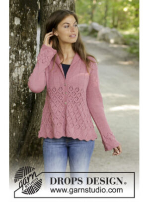 Lady Angelika Jacket by DROPS Design - Jakke Strikkeopskift str. S - XXXL
