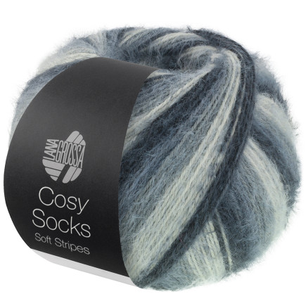 Lana Grossa Cosy Socks Soft Stripes Strømpegarn 104 Antracit/Mørkegrå/Musegrå/Lysegrå Lana Grossa Cosy Socks Soft Stripes Strømpegarn 104 Antracit/Mørkegrå/Musegrå/Lysegrå