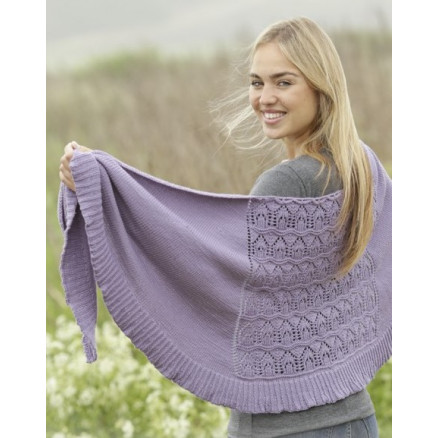 Lavender Leaves by DROPS Design - Sjal Strikkeopskrift 175x45 cm Lavender Leaves by DROPS Design - Sjal Strikkeopskrift 175x45 cm