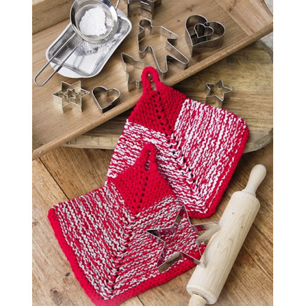 Let's Bake by DROPS Design - Grydelapper Strikkeopskrift 18x18 cm Let's Bake by DROPS Design - Grydelapper Strikkeopskrift 18x18 cm