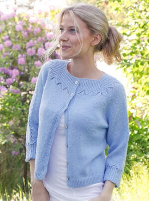 Lost in the Sky Cardigan by DROPS Design - Cardigan Strikkeopskrift str. S - XXXL