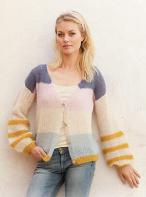 Mardi Gras Jacket by DROPS Design - Jakke Strikkeopskrift str. S - XXXL