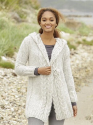 Melody of Snow by DROPS Design - Jakke Strikkeopskrift str. XS/S - XXXL