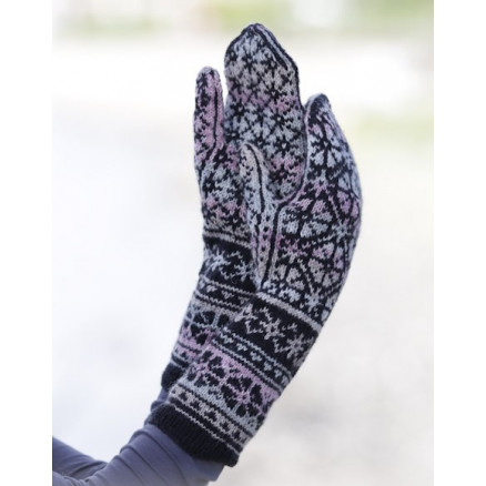 Moonflower Mittens by DROPS Design - Vanter Strikkeopskrift str. One size Moonflower Mittens by DROPS Design - Vanter Strikkeopskrift str. One size