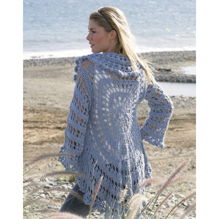 Moonlight Mist by DROPS Design - Jakke Hækleopskrift str. S/M - XL Moonlight Mist by DROPS Design - Jakke Hækleopskrift str. S/M - XL