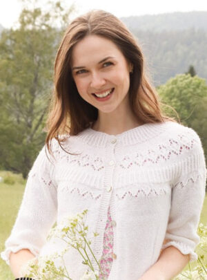 Mountain Frill Cardigan by DROPS Design - Cardigan Strikkeopskrift str. S - XXXL